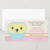 Shabby Chic Owl 1er anniversaire Invitation de fêt (Devant / Derrière)