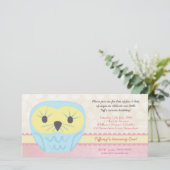 Shabby Chic Owl 1er anniversaire Invitation de fêt (Debout devant)