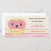 Shabby Chic Owl 1er anniversaire Invitation de fêt (Devant / Derrière)