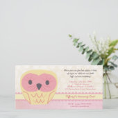 Shabby Chic Owl 1er anniversaire Invitation de fêt (Debout devant)