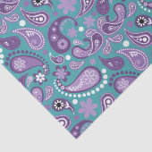 Shabby Chic Paars en blue Paisley Pattern Tissuepapier (Detail)