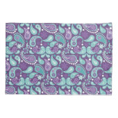 Shabby Chic Paars en Light Blue Paisley Pattern Kussensloop (Achterkant)