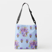 Shabby Chic Pansy Fleurs Polka Dot Crossbody Sac (Dos)