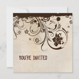 Shabby Chic Parchment et invitation à la dentelle