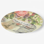 Shabby-Chic Paris Theme Weddenschap Aangepast Papieren Bordje (Gekanteld)