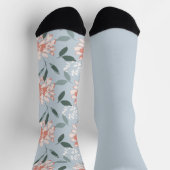 Shabby Chic Pastel Blauw Bloemen Odd Mismatch Sokken (Top)