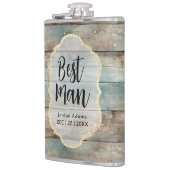 Shabby Chic Pastel Houten Bruiloft Beste Man Heupfles (Links)