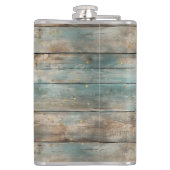 Shabby Chic Pastel Houten Bruiloft Beste Man Heupfles (Achterkant)