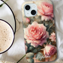 Shabby Chic Pastel Roze Rose Aangepaste Naam