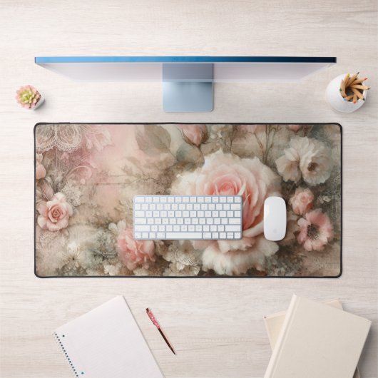   Shabby Chic Pastel Roze Rose Bureaumat (Kantoor 1)