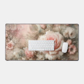   Shabby Chic Pastel Roze Rose Bureaumat (Keyboard & Muis)