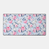 Shabby Chic Pastel Roze Rozen Patroon Bureaumat (Voorkant)
