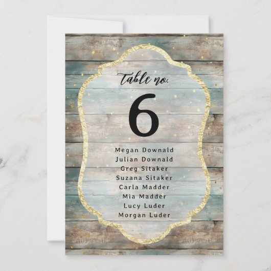 Shabby Chic Pastel Wood Numéro de table (Devant)