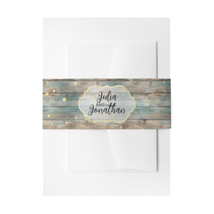 Shabby Chic Pastel Wood Uitnodigingen Wikkel