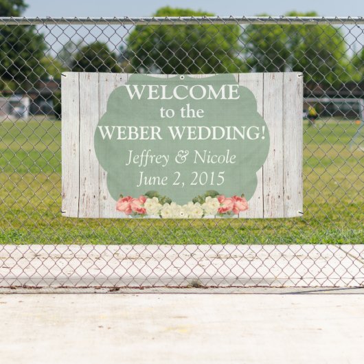 Shabby Chic Personalized Custom Wedding Banner (Insitu)