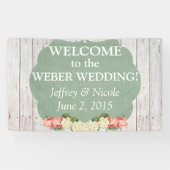 Shabby Chic Personalized Custom Wedding Banner (Horizontaal)