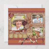 Shabby Chic Photo Anniversaire Fête Invitation (Devant)