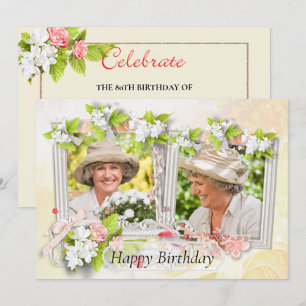 Shabby Chic Photo Birthday Card Kaart