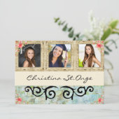 Shabby Chic Photo Graduation Open House Invitation (Debout devant)