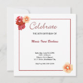 Shabby Chic Photo Invitation à la fête d'anniversa (Dos)