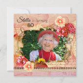 Shabby Chic Photo Invitation à la fête d'anniversa (Devant)