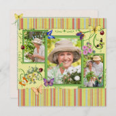 Shabby Chic Photo Invitation à la fête d'anniversa (Devant / Derrière)