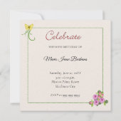 Shabby Chic Photo Invitation à la fête d'anniversa (Dos)