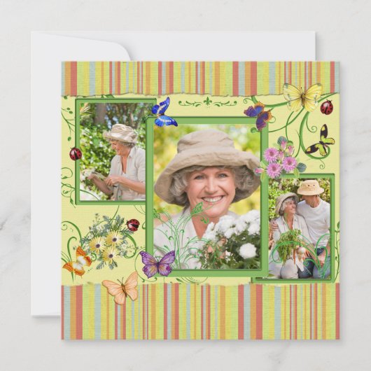 Shabby Chic Photo Invitation à la fête d'anniversa (Devant)