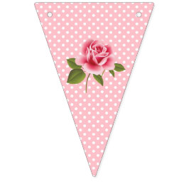 Shabby Chic Pink Aqua Floral Bunting Flag Vlaggetjes