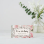 Shabby Chic Pink Bakery Cottage  Visitekaartje (Staand voorkant)