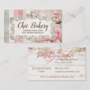 Shabby Chic Pink Bakery Cottage Visitekaartje
