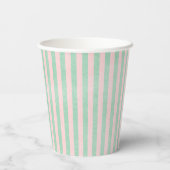 Shabby Chic Pink Bouquet Stripes Papieren Bekers (Achterkant)