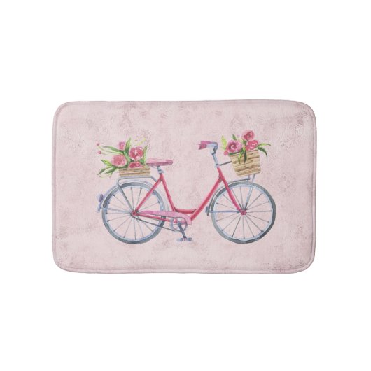  Shabby Chic Pink-fiets  Badmat (Voorkant)