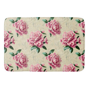 Shabby Chic Pink Gardenias Badmat