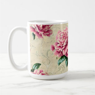 Shabby Chic Pink Gardenias Koffiemok