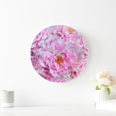 Shabby Chic Pink Pastel Pink Peonies Grote Klok (Huis)