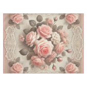 Shabby Chic Pink Rose Bloemen Tafelkleed (Voorkant (Horizontaal))