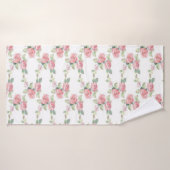 Shabby Chic Pink Rose Floral Badhanddoek (Badhanddoek)