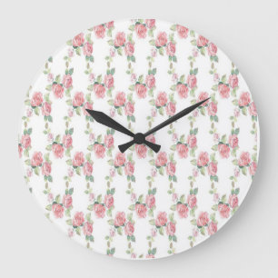 Shabby Chic Pink Rose Floral Grote Klok