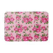Shabby Chic Pink Rose Pattern-Rozen Badmat (Voorkant)