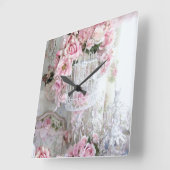 Shabby Chic Pink Rose Wall klok (Hoek)