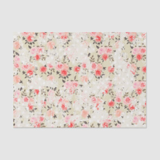 Shabby Chic Pink Roses Beige Polka Dots Tissuepapier