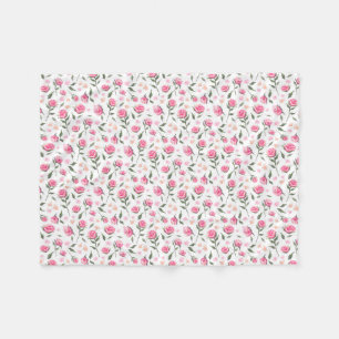 Shabby Chic Pink Roses  vleece Blanket Fleece Deken