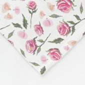 Shabby Chic Pink Roses vleece Blanket Fleece Deken (Hoek)