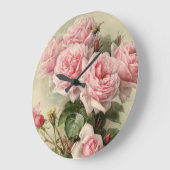 Shabby Chic Pink Victoriaans Rozen Grote Klok (Hoek)