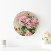 Shabby Chic Pink Victoriaans Rozen Grote Klok (Huis)