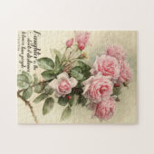 Shabby Chic Pink Victoriaans Rozen Legpuzzel (Horizontaal)