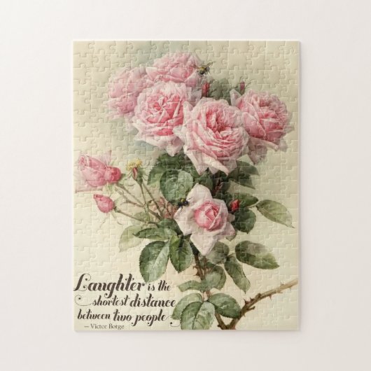 Shabby Chic Pink Victoriaans Rozen Legpuzzel (Verticaal)