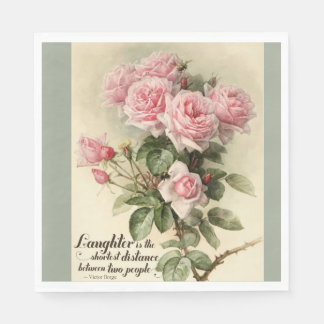 Shabby Chic Pink Victoriaans Rozen Servetten