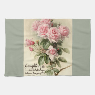Shabby Chic Pink Victoriaans Rozen Theedoek
